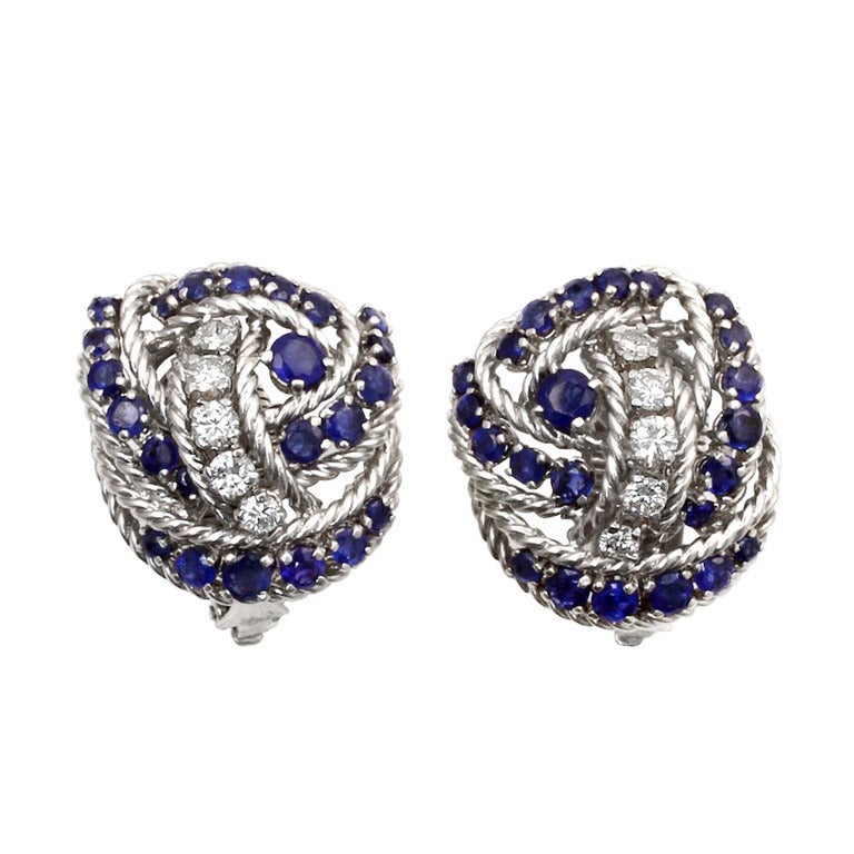 Tiffany & Co. Sapphire Diamond Earrings