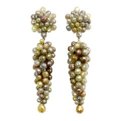 Pendientes araña de diamantes color fantasía