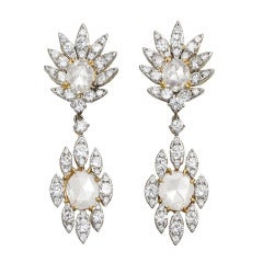 Rose Cut and Diamond Earrings 5