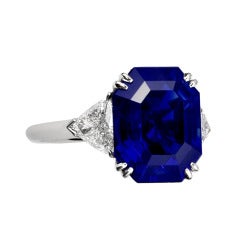 10.34 Carat Royal Blue No-Heat Burma Sapphire Engagement Ring 8