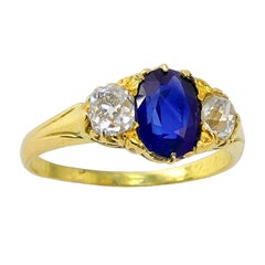 Antique Victorian Sapphire Diamond Engagement Ring