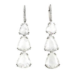 Rose Cut Diamond Platinum Earrings