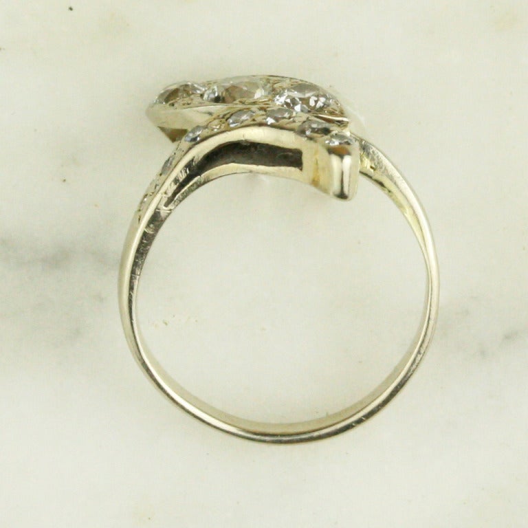 Victorian Diamond and White Gold Snake Ring For Sale 2
