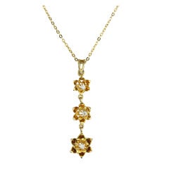 Victorian Diamond and Gold Buttercup Necklace