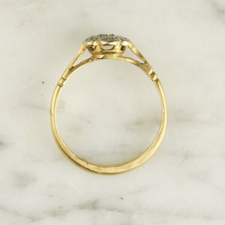 Women's Edwardian Diamond, Gold, and Platinum Pansy Ring