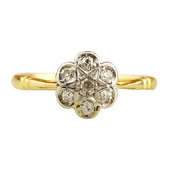 Vintage Edwardian Diamond, Gold, and Platinum Pansy Ring