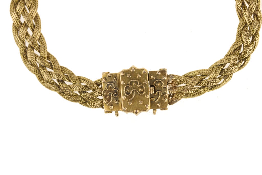 Women's Victorian Braided Gold Chain Bracelet