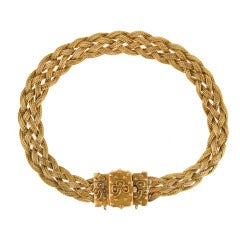 Victorian Braided Gold Chain Bracelet