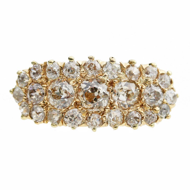 Victorian Diamond and Gold Halo Ring