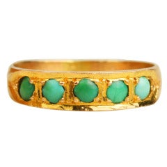 Victorian Gold Turquoise 5 Stone Ring