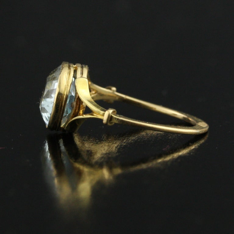 Aquamarine Gold Ring In Excellent Condition In Madison area, WI