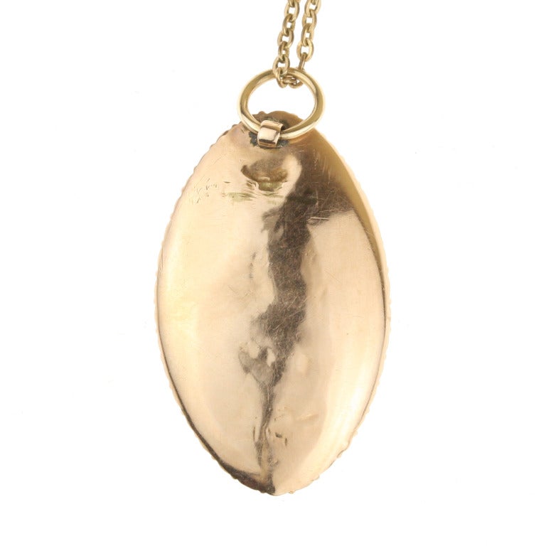 Women's Georgian  Pearl Gold Mourning Pendant For Sale