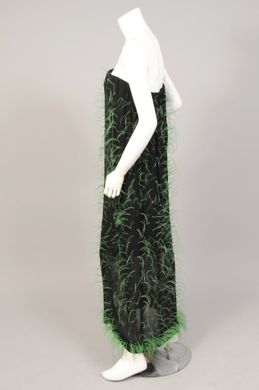 1966 Pauline Trigere Ostrich Feather Gown & Wrap 1