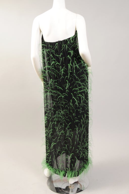 1966 Pauline Trigere Ostrich Feather Gown & Wrap 2