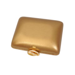 Retro Rodo  Matte Gold Leather Clutch