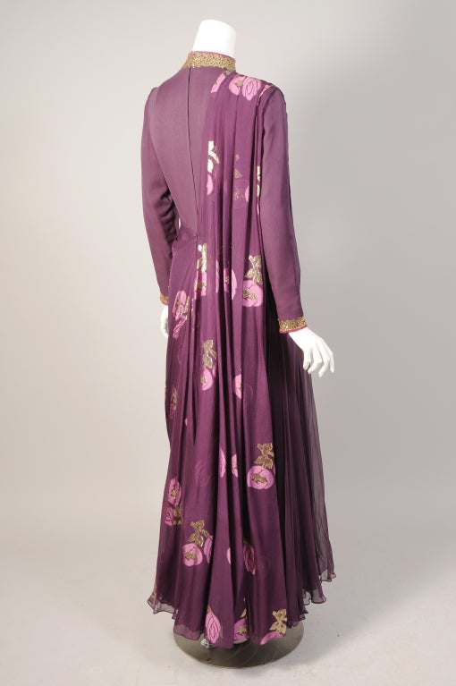 sari inspired evening gown