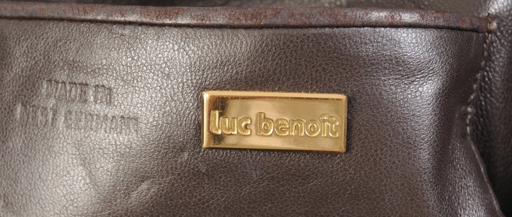 Brown Luc Benoit Studded Suede Bag