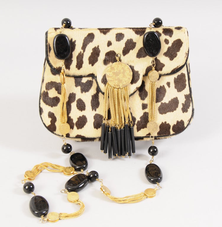 Jacomo Stencilled Fur Bag