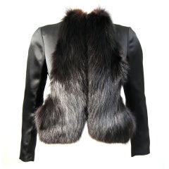 Trigere Fox Trimmed  Jacket