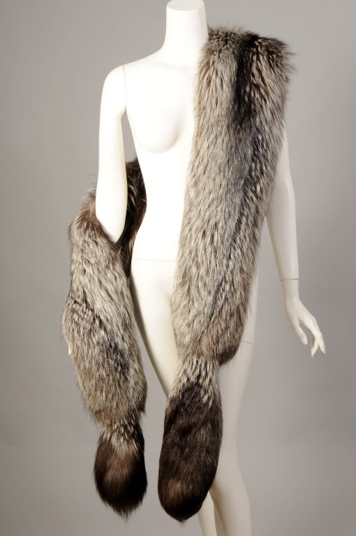 A stunning white tipped silver fox stole from Ben Kahn is in pristine condition. It is fresh from cleaning and 