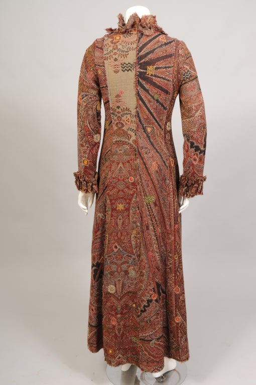 Easton Pearson Contemporary Paisley Coat Dress In Excellent Condition In New Hope, PA
