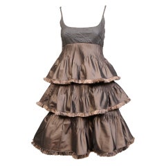 Chado Ralph Rucci Empire Silk & Wool Dress & Silk Shawl 5