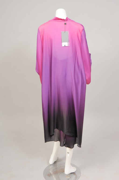 Alexander McQueen Ombred Purple Silk Blouse with Long Shirt Tails, Never Worn In New Condition In New Hope, PA