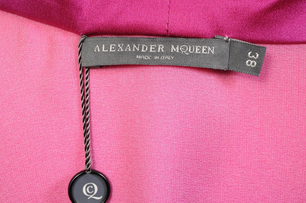 Women's Alexander McQueen Ombred Purple Silk Blouse with Long Shirt Tails, Never Worn