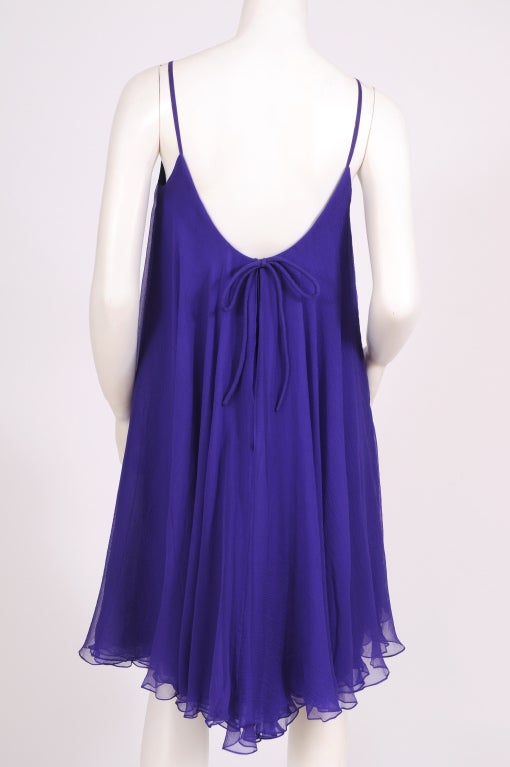 Women's 1960's Nina Ricci Violet Silk Chiffon Cocktail Dress