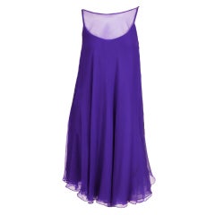 1960's Nina Ricci Violet Silk Chiffon Cocktail Dress