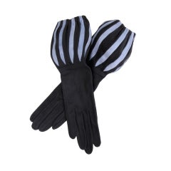 Gants en daim avec manchette en forme de ballon Bloomingdale's, années 1950