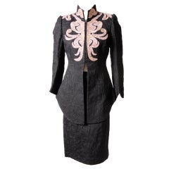 Christian Lacroix Embroidered Leather Trimmed Suit 3
