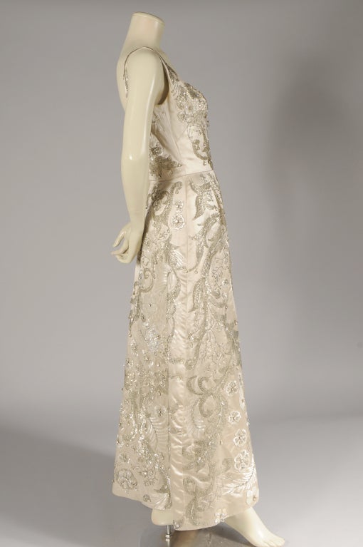 Exceptional 1950's Hand Beaded Gown by James Galanos 1