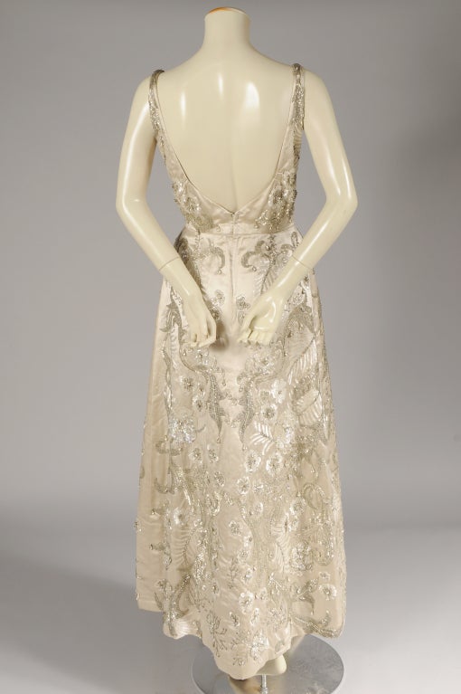 Exceptional 1950's Hand Beaded Gown by James Galanos 2