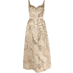 Exceptional 1950's Hand Beaded Gown by James Galanos at 1stDibs