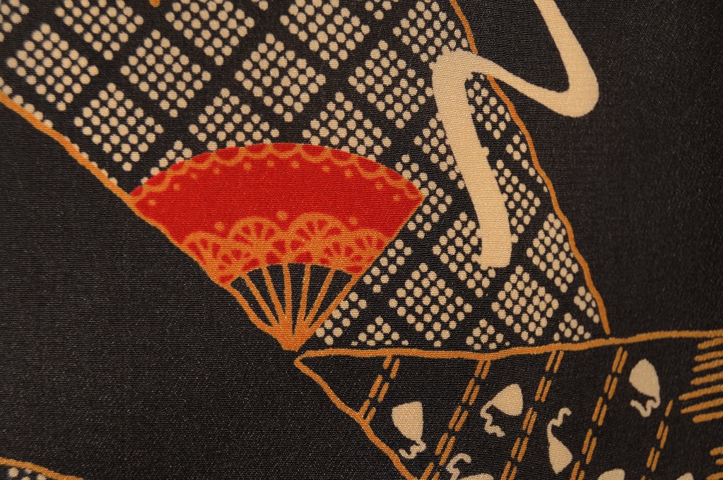 Hand Smocked Oriental Fan Print Dress 1