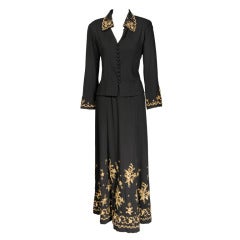 Vintage Evening Suit with Gold Embroidery, Nitsa Athens, Greece