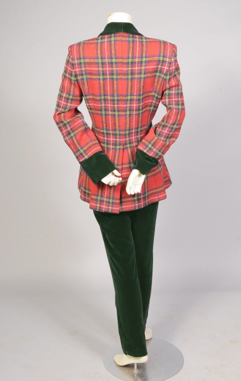 Women's Ines de la Fressange Plaid Jacket, & Velvet Skirt & Pant