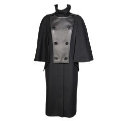 1970's Vintage Max Mara Leather & Wool Three Way Coat 4