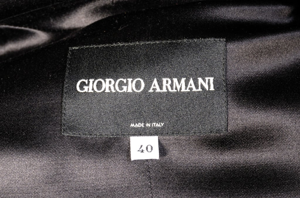 Giorgio Armani Black Velvet Tuxedo with Black Satin Trim For Sale at ...