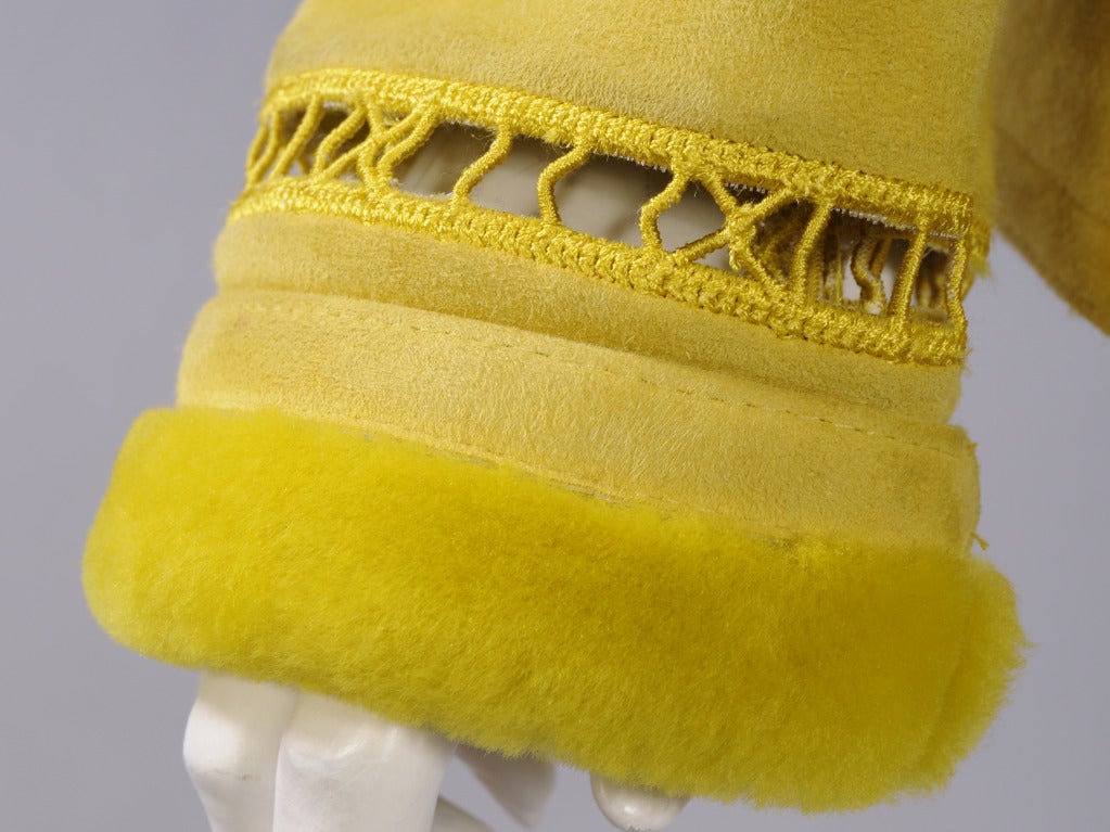 Gianni Versace Bright Yellow Shearling Jacket 1