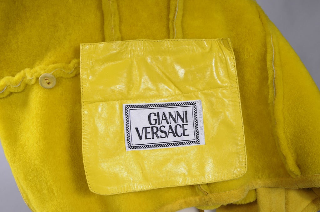 Gianni Versace Bright Yellow Shearling Jacket 2