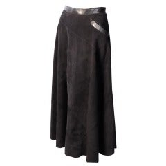 Christaian Dior Boutique Long Suede Skirt
