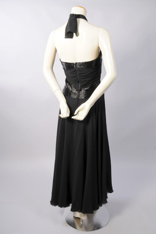 Karl Lagerfeld for Chloe Beaded Chiffon Gown In Excellent Condition In New Hope, PA