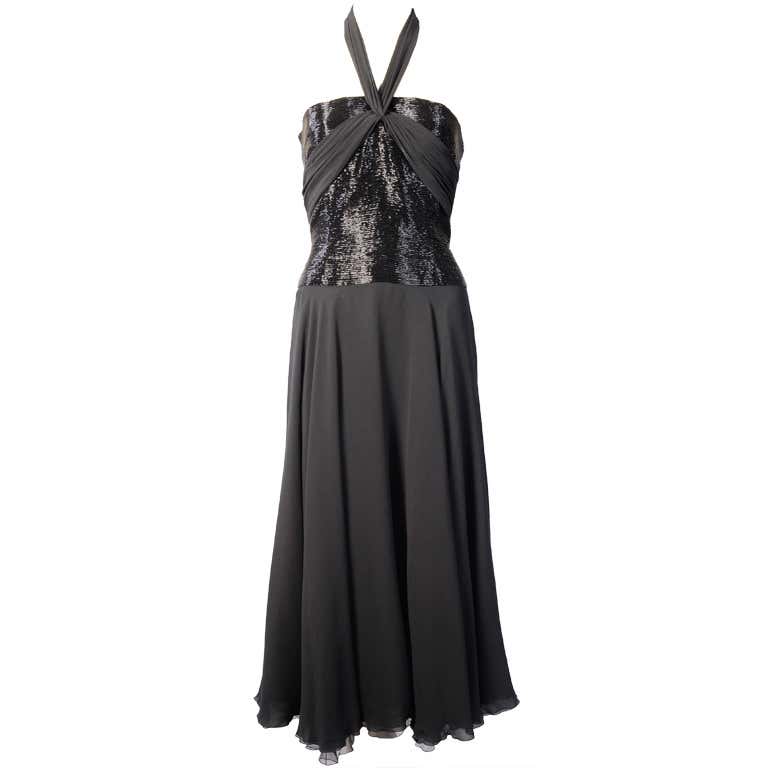 Karl Lagerfeld for Chloe Beaded Chiffon Gown For Sale at 1stdibs