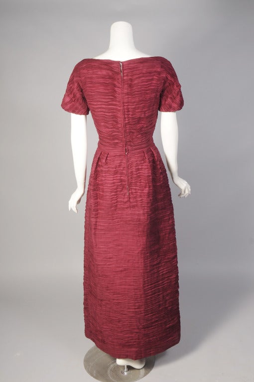 Women's Sybil Connolly Pleated Linen Evening Dress