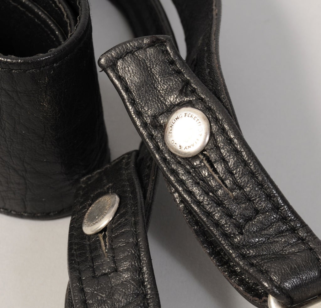 This fabulous belt, no longer made by Tiffany & Co. was designed by Elsa Peretti for Halston. The sterling silver horseshoe buckle came in three sizes. This one is the rare large size buckle measuring 5