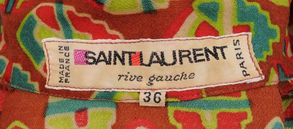 1970's Yves Saint Laurent Print Day Dress 1