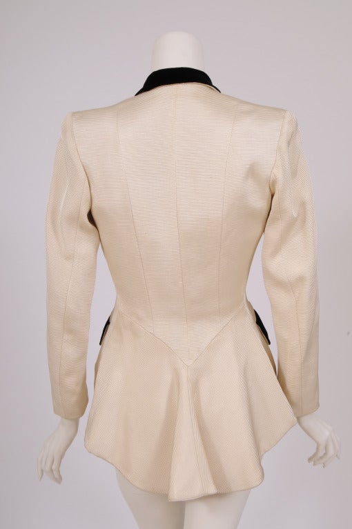 1940's Leyna Beauvilain Paris Couture Jacket with Peplum In Excellent Condition In New Hope, PA
