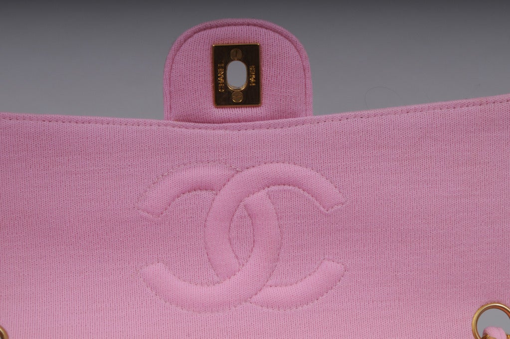 Women's Chanel Haute Couture Runway Worn Pink Jersey 2.55  Bag